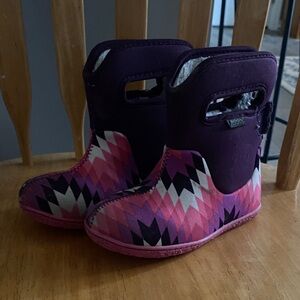 Bogs Geometric Purple and Pink Kids Boots